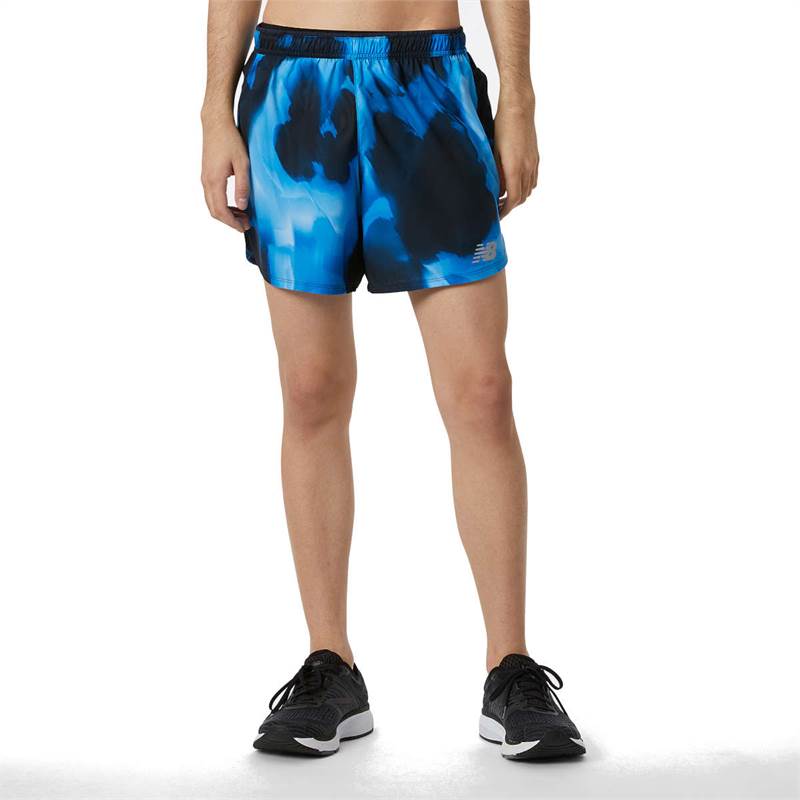 New Balance Mens Printed Impact Run 5in Shorts-1